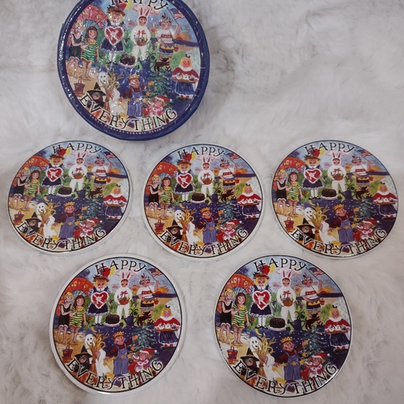 Vintage Santa Barbara Ceramic Coasters Set.5 - Picture 5 of 8